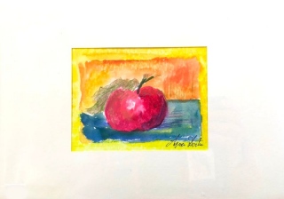 Pomme - Gouache - aquarelle - petit format.