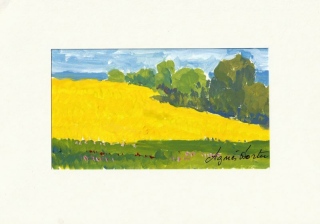 Colza 2 - Gouache - aquarelle - petit format.